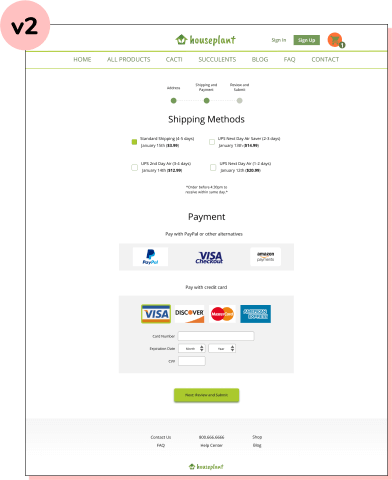 shipping and payment iteration two