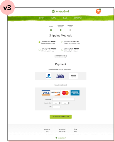 shipping and payment iteration three