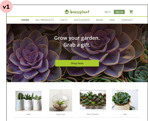 landing page version one