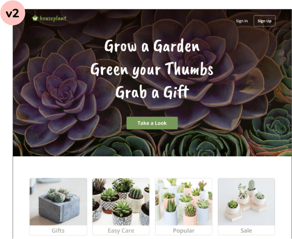 landing page version two